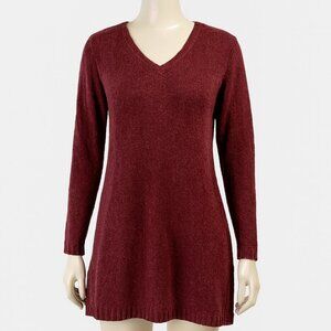 Express Tricot Sweater Womens Large‎ Red Chenille Oversized Cozy Comfort Vintage